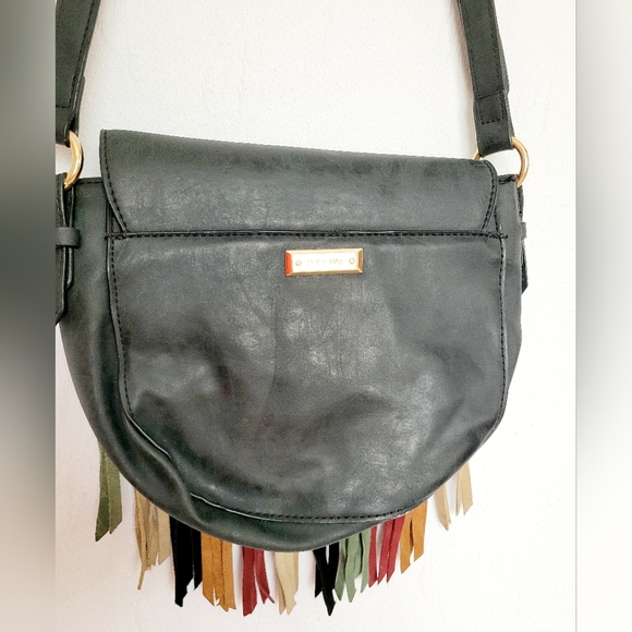 $128 Dolce Vita  Western Crossbody Genuine Leather Fringe Multicolor 10"×9"×3.5" - Picture 13 of 16